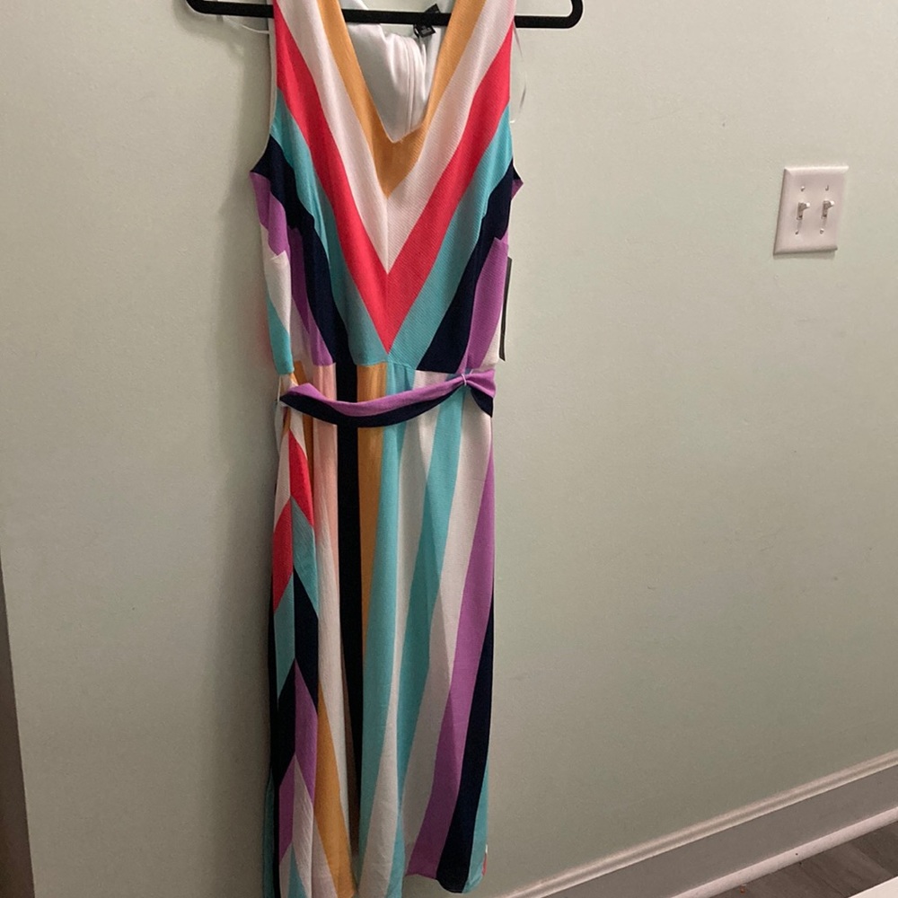 R&K Multicolor Striped Midi Dress